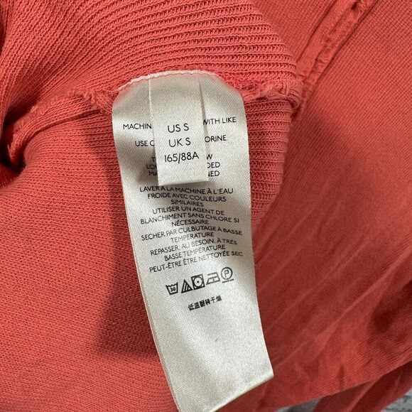 Free People Shirt Womens Small We The Free Colby Raw Edge Coral Orange - Picture 6 of 7